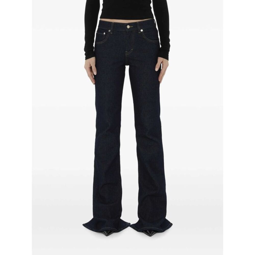 Haikure Women Five-Pocket Jeans With Back Slit, Rubbery-Feel Fabric
